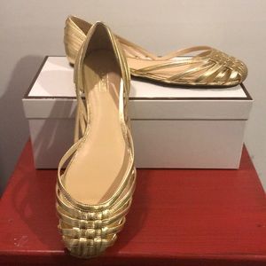 COACH Gold Metallic Flats Size 7